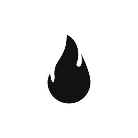 Black burning fire Isolated vector icon.のイラスト素材