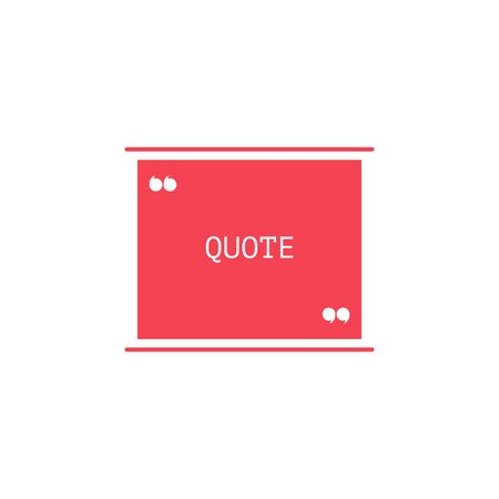 Quote frame empty flat colored trendy isolated illustration for decorative design. Speech bubble tag.のイラスト素材