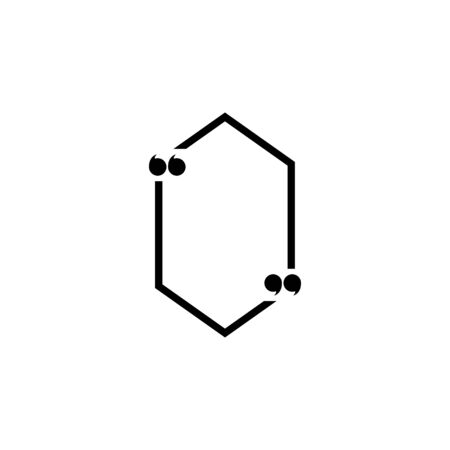 Quote frame empty black lines, trendy isolated illustration for decorative design. Speech bubble tag.のイラスト素材