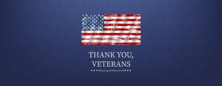 Veterans day banner or poster. Vector illustrationのイラスト素材
