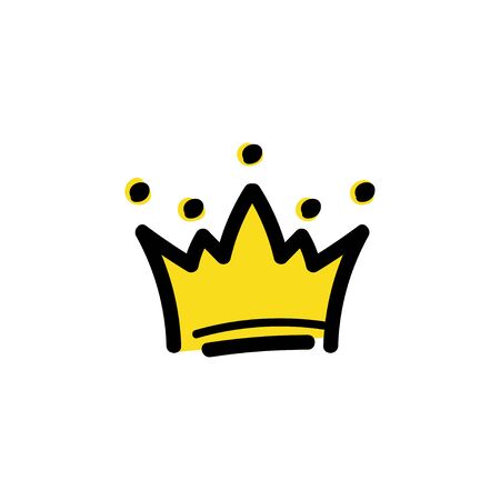 Crown doodle in sketch draw style. King crown icon. Vector isolated illustration.のイラスト素材