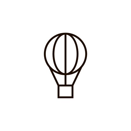 Aerostat outline icon on white background. Line art balloon vector isolated symbol.のイラスト素材