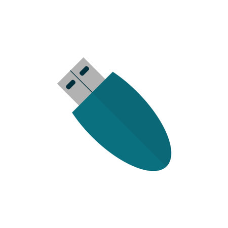 Usb flash drive device flat isolated vector illustration. Memory computer technology.