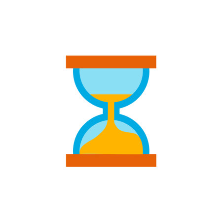 Hour glass vector icon, colorful sand clock isolated symbol illustration.