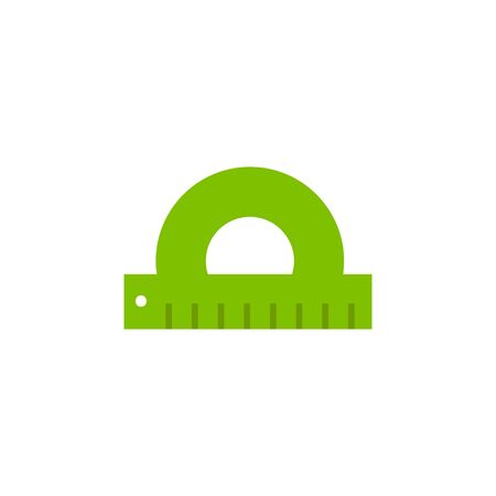 Ruler degree vector measure circle tool vector isolated illustration, length accuracy geometric drawing.のイラスト素材