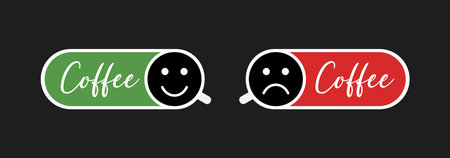 Coffee poster. On or off. Smile from coffee. Vectorのイラスト素材