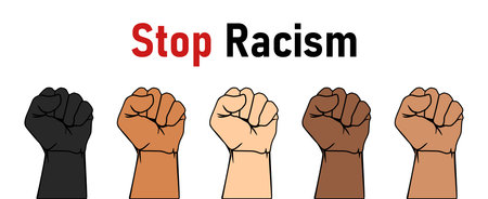Black Lives Matter concept. Stop racism. Banner, poster with text inscription. Vector illustrationのイラスト素材