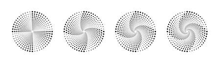 Halftone vortex. Halftone. Dotted background. Set of halftone vortexs. Vector illustrationのイラスト素材