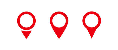 Pointer location. Pointer icon. Pin icon. Popular pointer icons. Location map icon. Gps pin symbol. Vector illustrationのイラスト素材