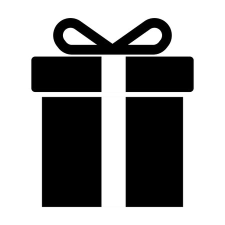 Gift icon. Black icon.のイラスト素材