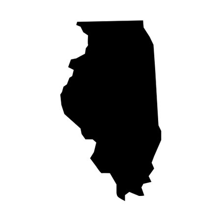 Illinois map. Illinois silhouette. Map iconのイラスト素材