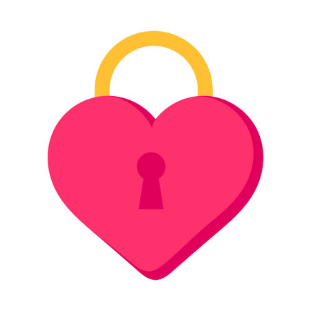 Heart padlock icon. Romantic decorationのイラスト素材