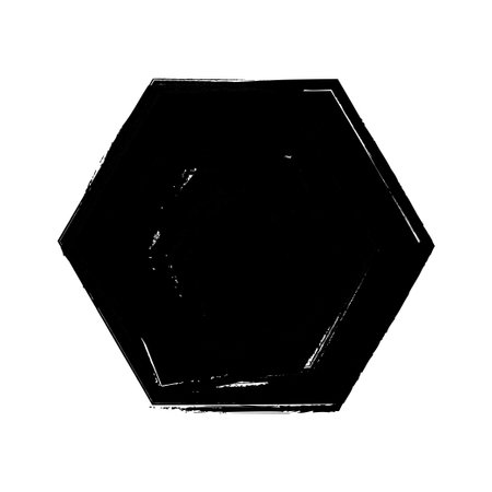 Brushstroke. Hexagon shape. Grunge styleのイラスト素材