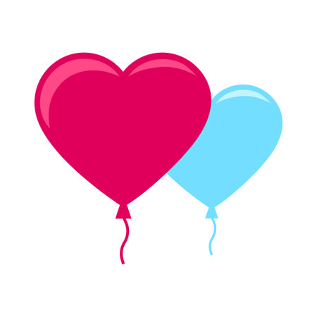 Heart balloon icon. Romantic decorationのイラスト素材