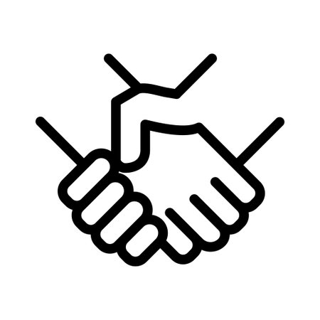 Hand holding each other. Line icon. Linear styleのイラスト素材