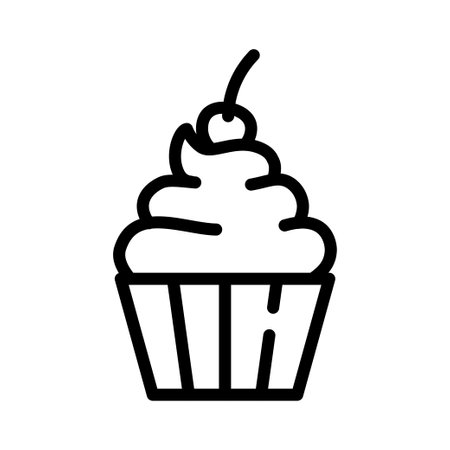Sweet cupcake. Line style iconのイラスト素材