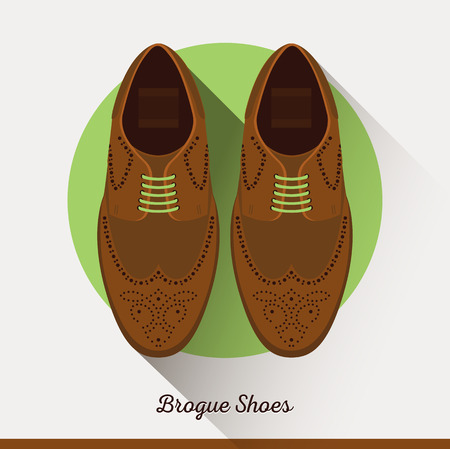 Flat Brogue Shoes icon male accessories.のイラスト素材