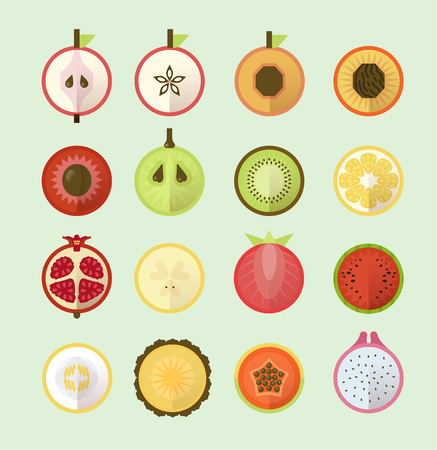 Summer tropical fruits in pastel colors.のイラスト素材