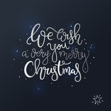 Merry Christmas quote wish square card design. Vector illustration. Very merry christmas holiday illustration.のイラスト素材