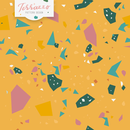 Yellow girly colors. Marble. Terrazzo textured pattern for business cards, invitations, packaging, social networks, textile design.のイラスト素材