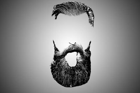 Man in Beard Illustrationの写真素材