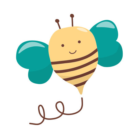 Vector clipart bee in hand draw style, on white backgroundのイラスト素材