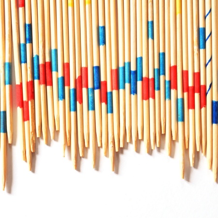 a game of mikado isolated on white backgroundの写真素材