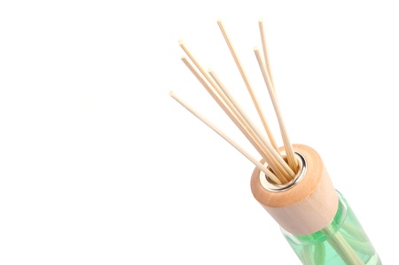 bottle of air freshener isolated on white backgroundの写真素材