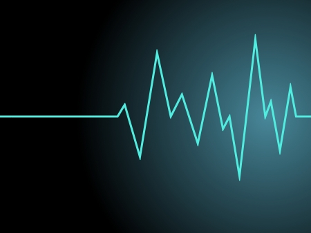 a blue radio wave on black backgroundの写真素材