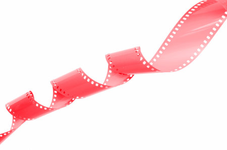 colored film strip isolated over white background