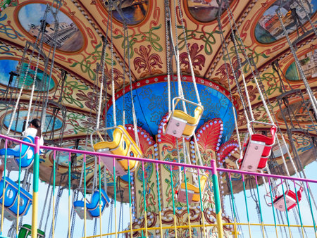 Carousel ride in Wolmido Island, Incheon, South Koreaの写真素材
