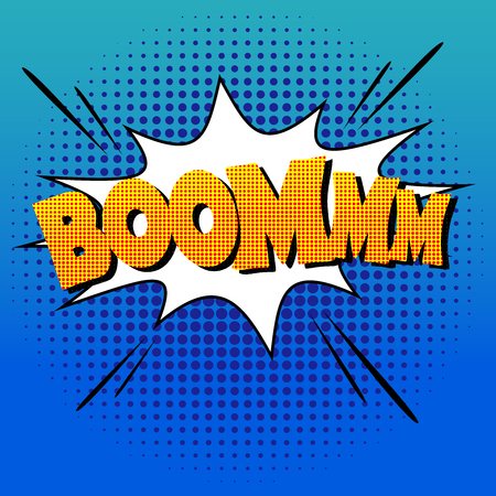 Boom in pop art Comic Speech Bubble, Cartoonのイラスト素材