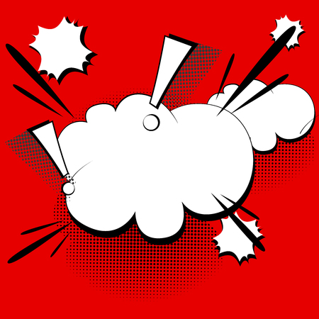 Red comic book background with clouds.のイラスト素材