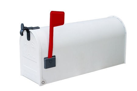 White metal mailboxの写真素材