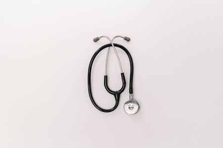 Stock photo of a stethoscope on a white background. There is nobody on the picture.の写真素材