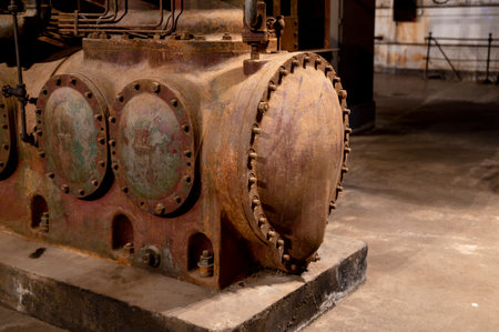 Close up view of an old machine.の写真素材