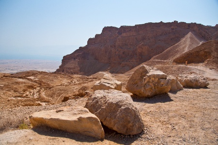 The ancient fortress of Masada in Israelの写真素材