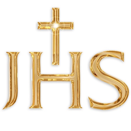 jesus christ monogram isolated on white backgroundの写真素材