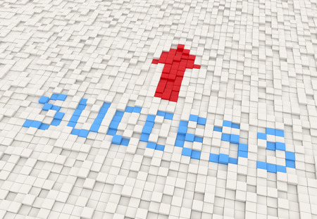 success way in a texture of white cubesの写真素材