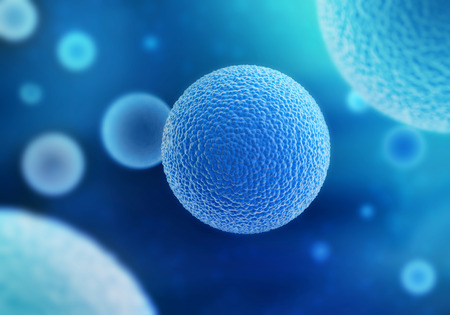 flow of microorganisms in blue abstract backgroundの写真素材
