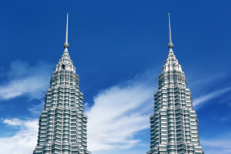 top of petronas towers on blue skybackgroundのeditorial素材