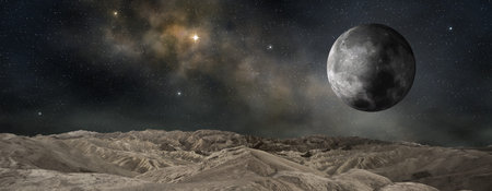 lunar satellite of an outer planet, 3d illustration