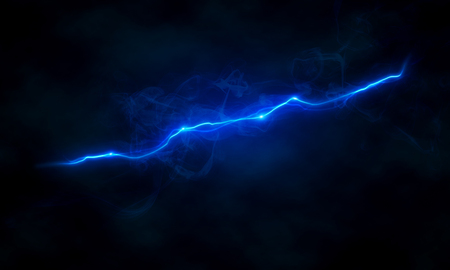 Glowing electrical discharge on darkの写真素材