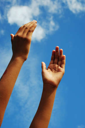 hands in the airの写真素材