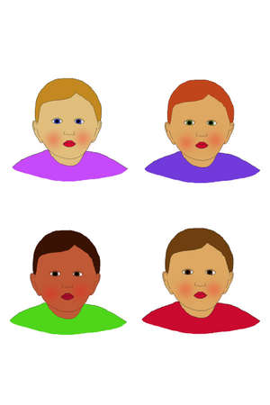 Four facesの写真素材