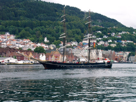 Old ship in Bergen, Norway.の写真素材