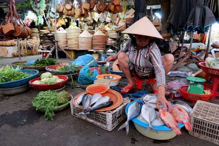 Hoi An, Vietnam, June 15, 2020: Cho Hoi An local market HOI AN, VIETNAM 2020のeditorial素材