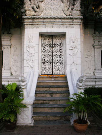 Bangkok, Thailand, January 11, 2016: Access stairs to a Mausoleum of the Thai royal family in the Royal Cemetery of the Wat Ratchabophit temple in Bangkokのeditorial素材