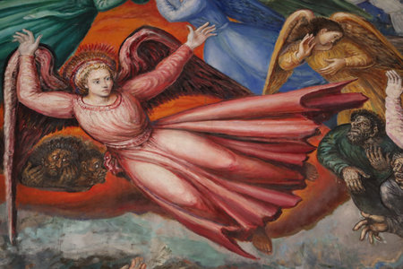 Candelaria, Tenerife, Canary Islands, Spain, March 8, 2022: Detail of a mural in the Basilica of Candelaria in Tenerife. Spainのeditorial素材