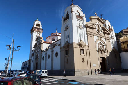 Candelaria, Tenerife, Canary Islands, Spain, March 8, 2022: Side view of the facade of the Basilica of Candelaria in Tenerife. Spainのeditorial素材